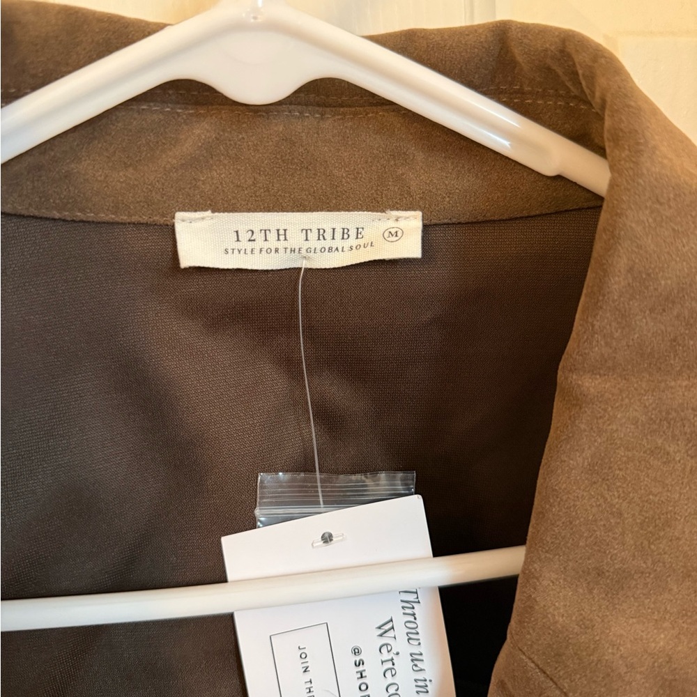12th Tribe Brown Suede Fringe Jacket - Picture 4 of 5